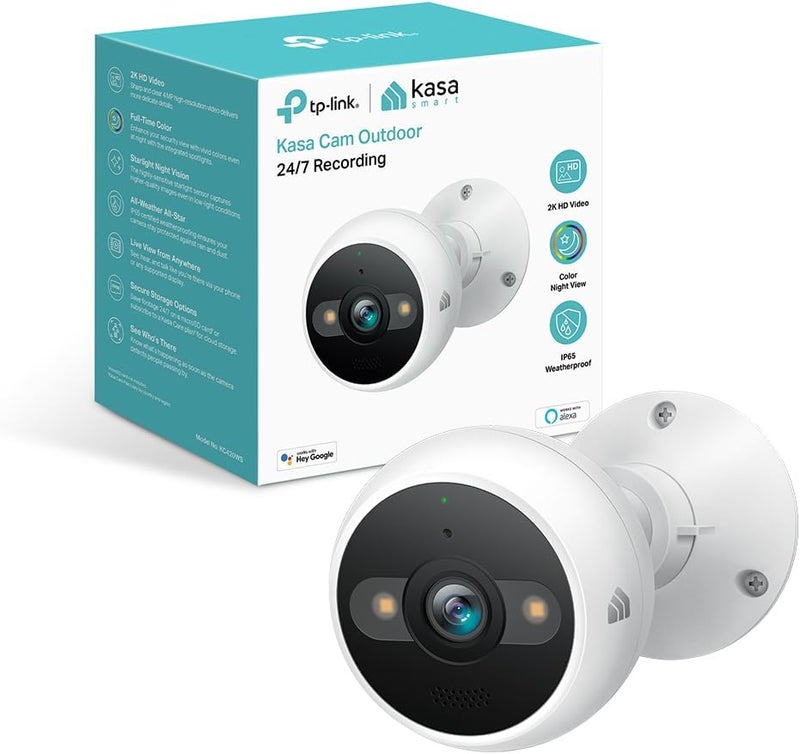Kasa Smart 2K QHD Security Camera Outdoor Wired, IP65, Starlight Sensor & 98Ft Night Vision, Motion/Person Detection, 2 Way Audio w/Siren, Cloud/SD Card Storage, Alexa &Google Home Compatible(KC420WS) - Image 1
